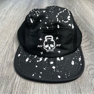 RNNR Skull Strap Buckle Running Hat Cap Lightweight Adjustable Black Burn Em